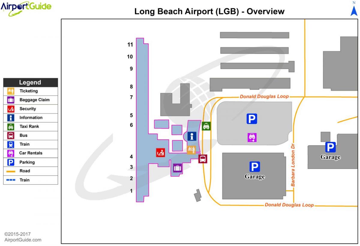 mappa dell'aeroporto di long beach