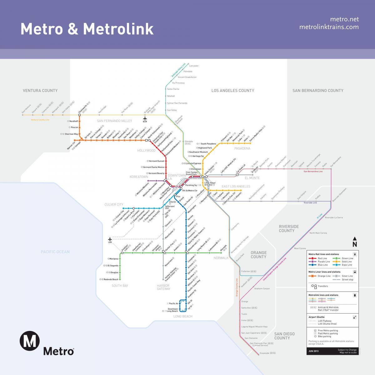metrolink mappa di Los Angeles