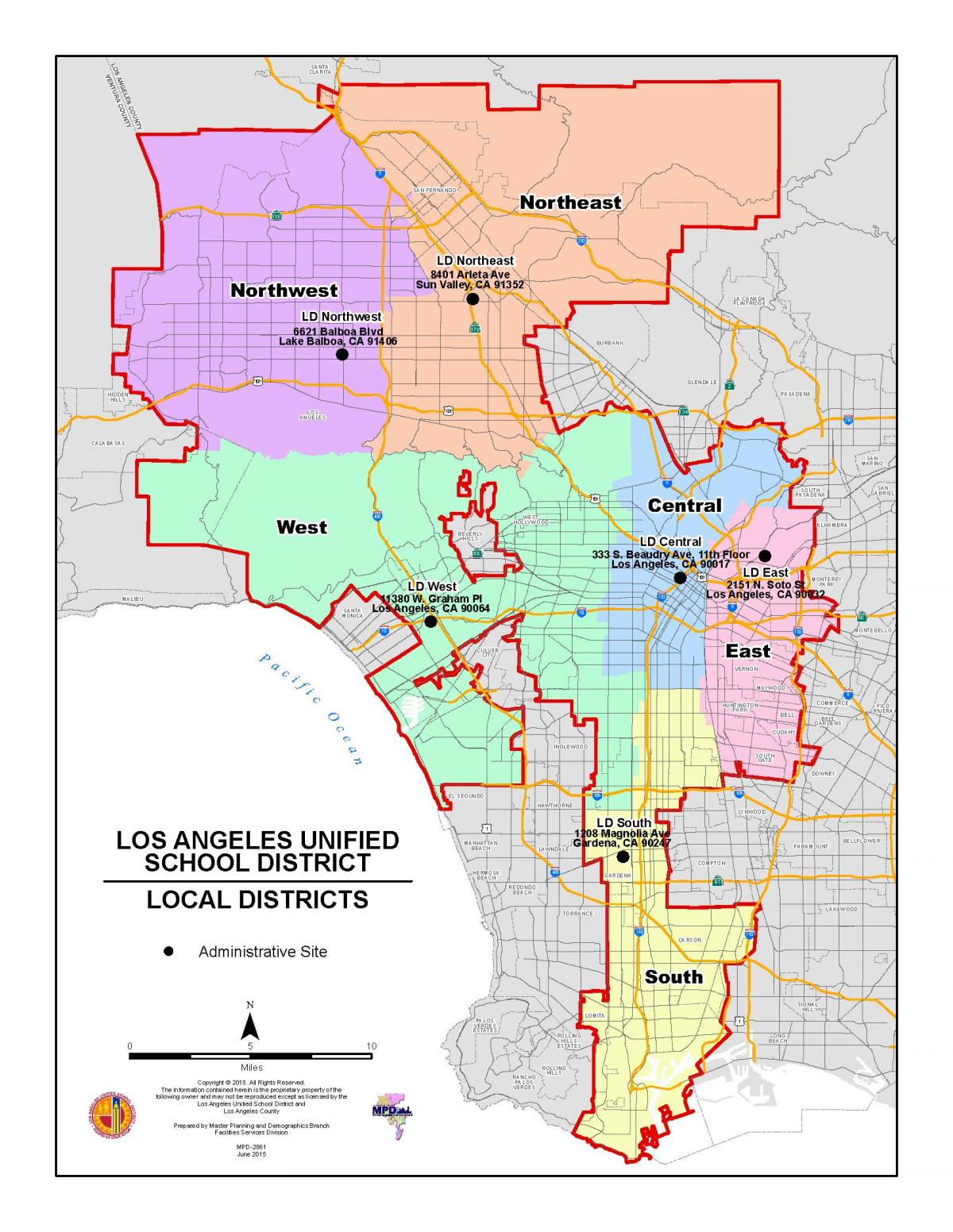 Los Angeles county school district mappa