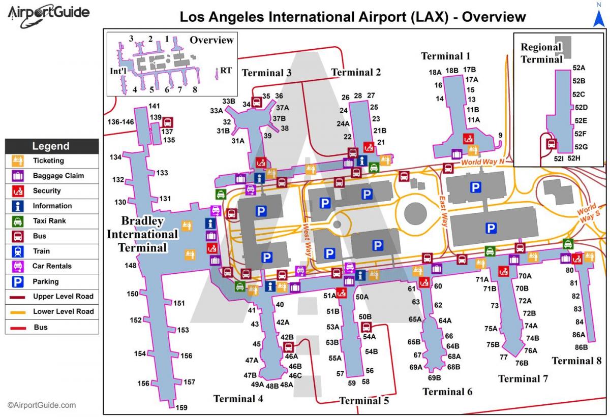 Los Angeles airport sulla mappa