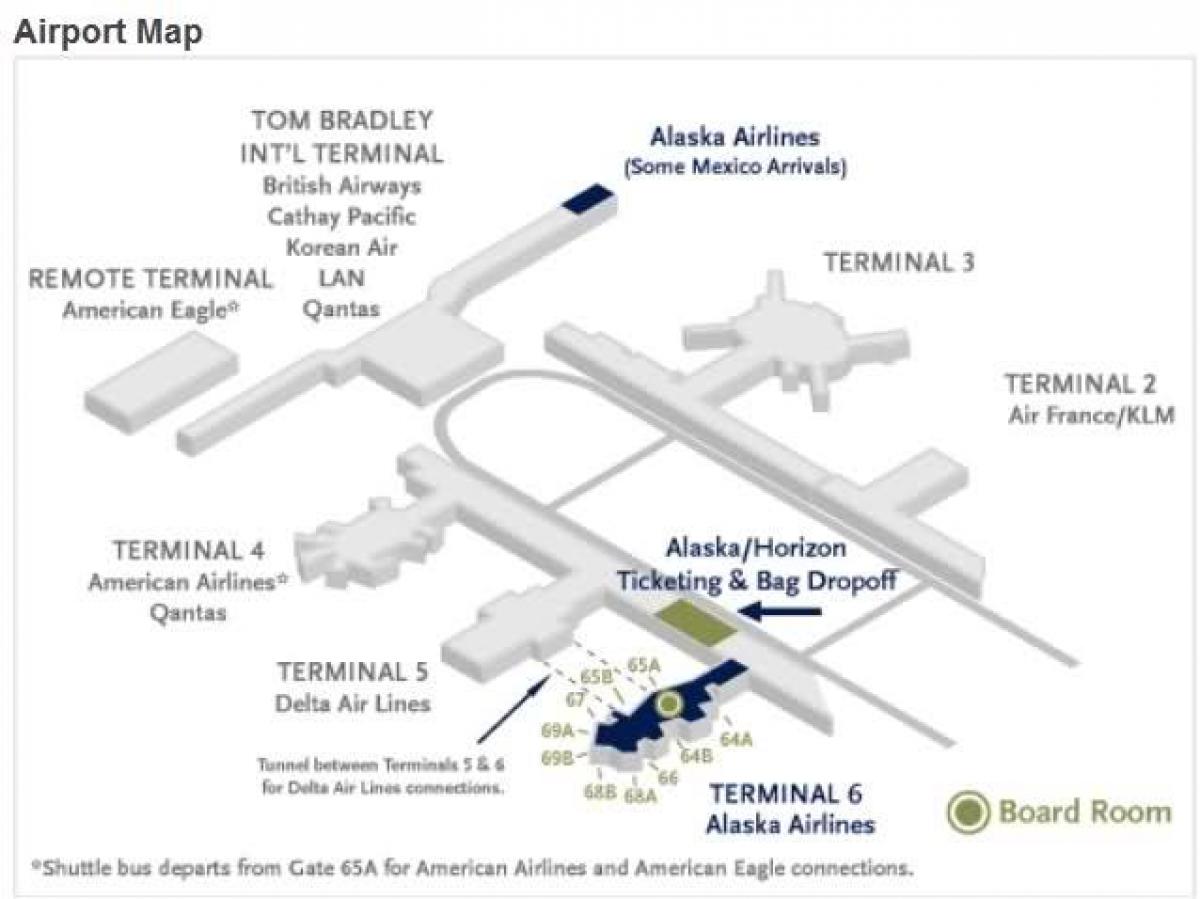 mappa di lax mappa alaska airlines