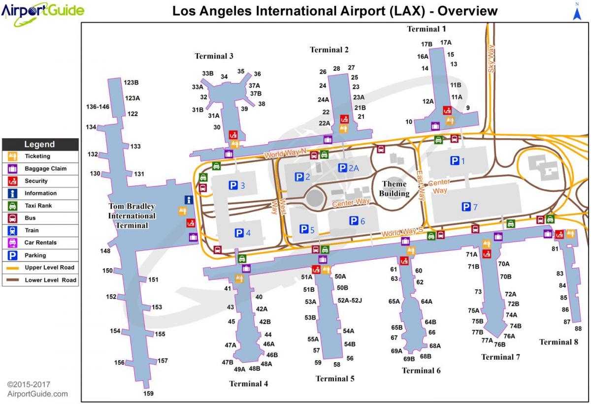 lax airport terminal mappa