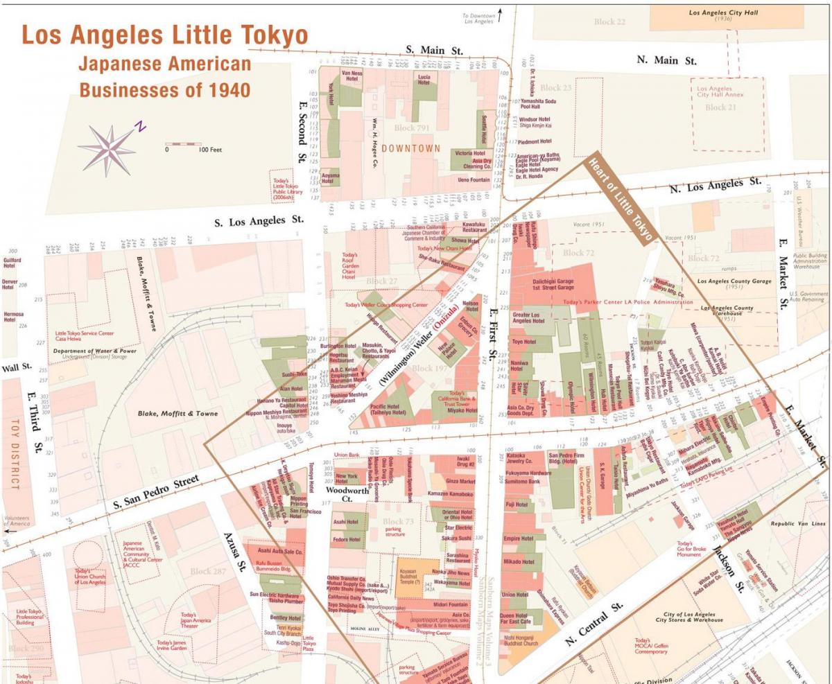 mappa di little tokyo, Los Angeles