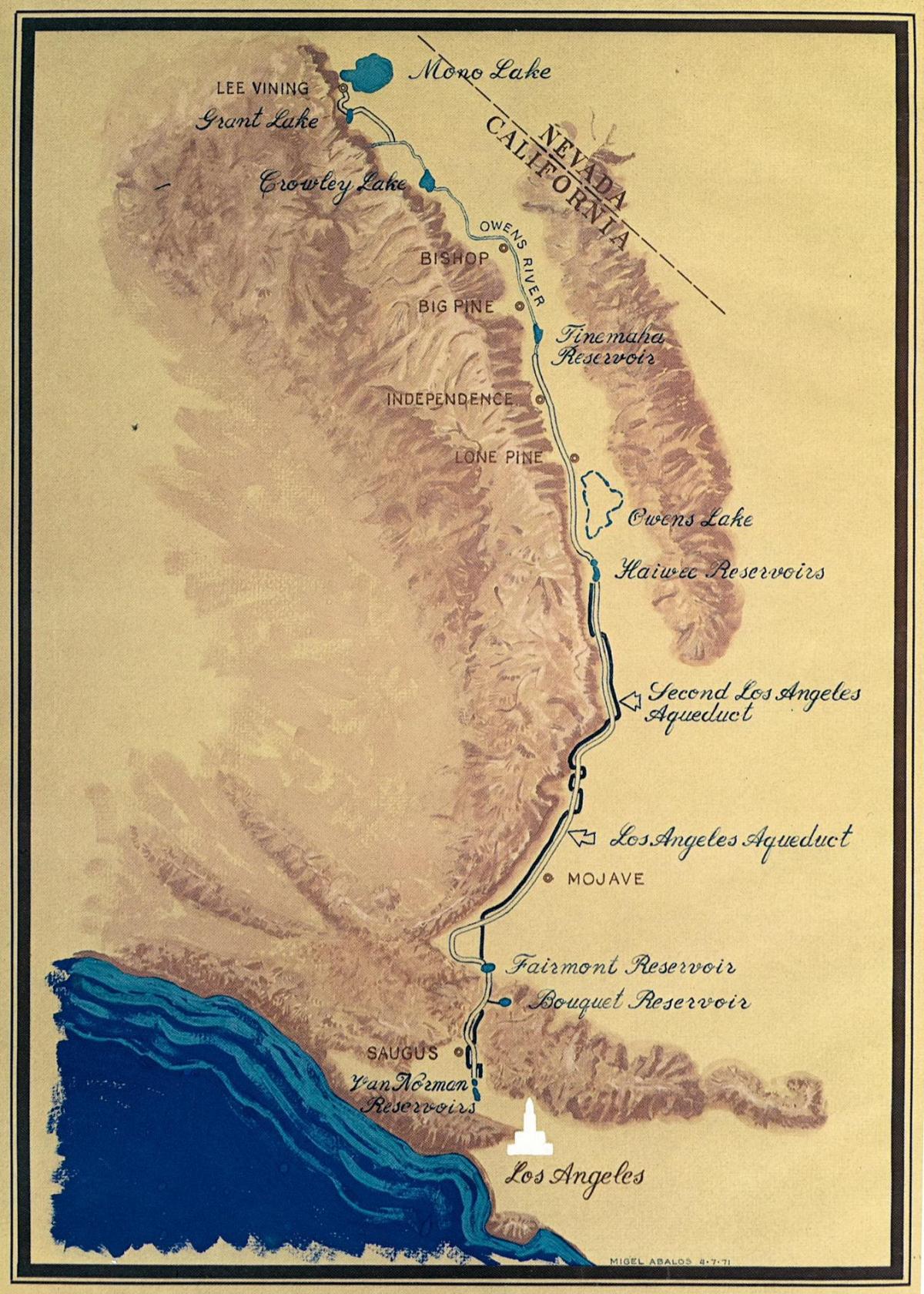 mappa di Los Angeles acquedotto