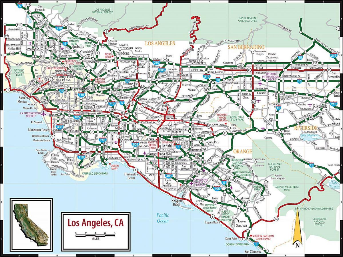 mappa di Los Angeles strada