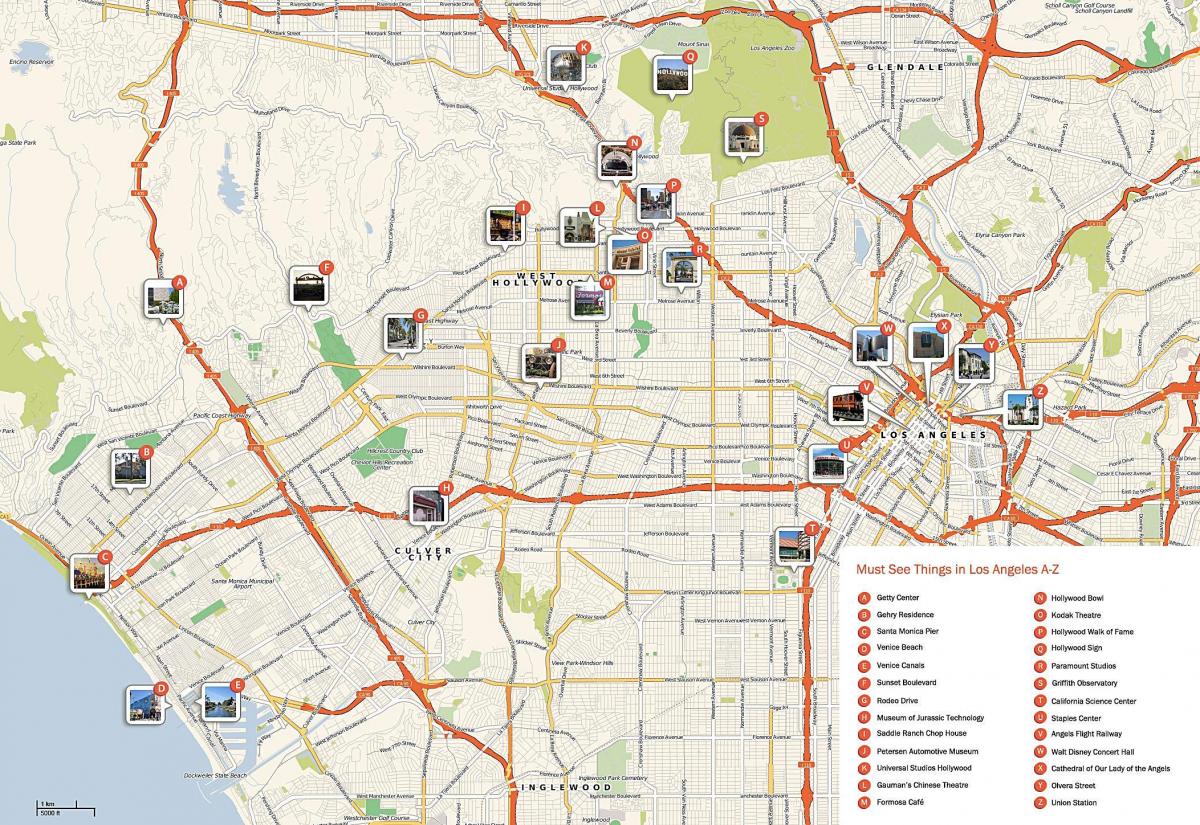 mappa di Los Angeles punti di riferimento