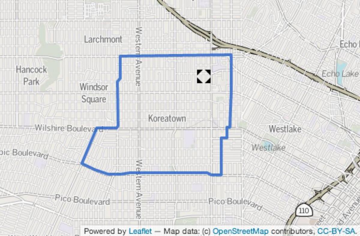 mappa di koreatown Los Angeles