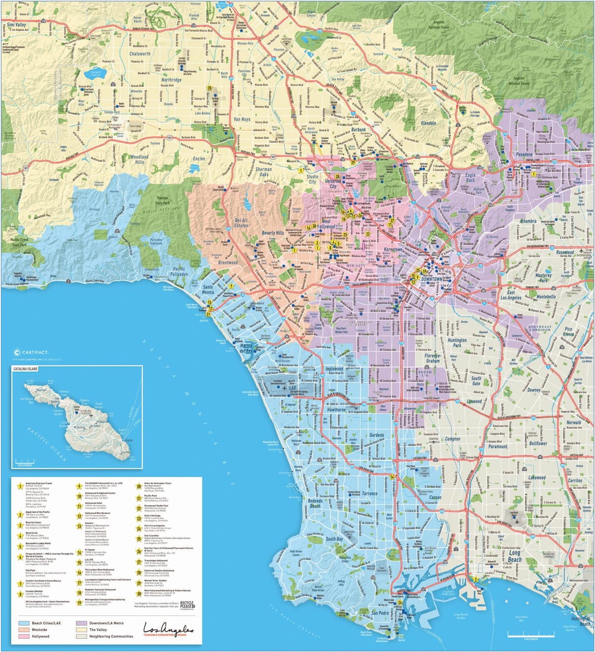 mappa di Los Angeles, ca