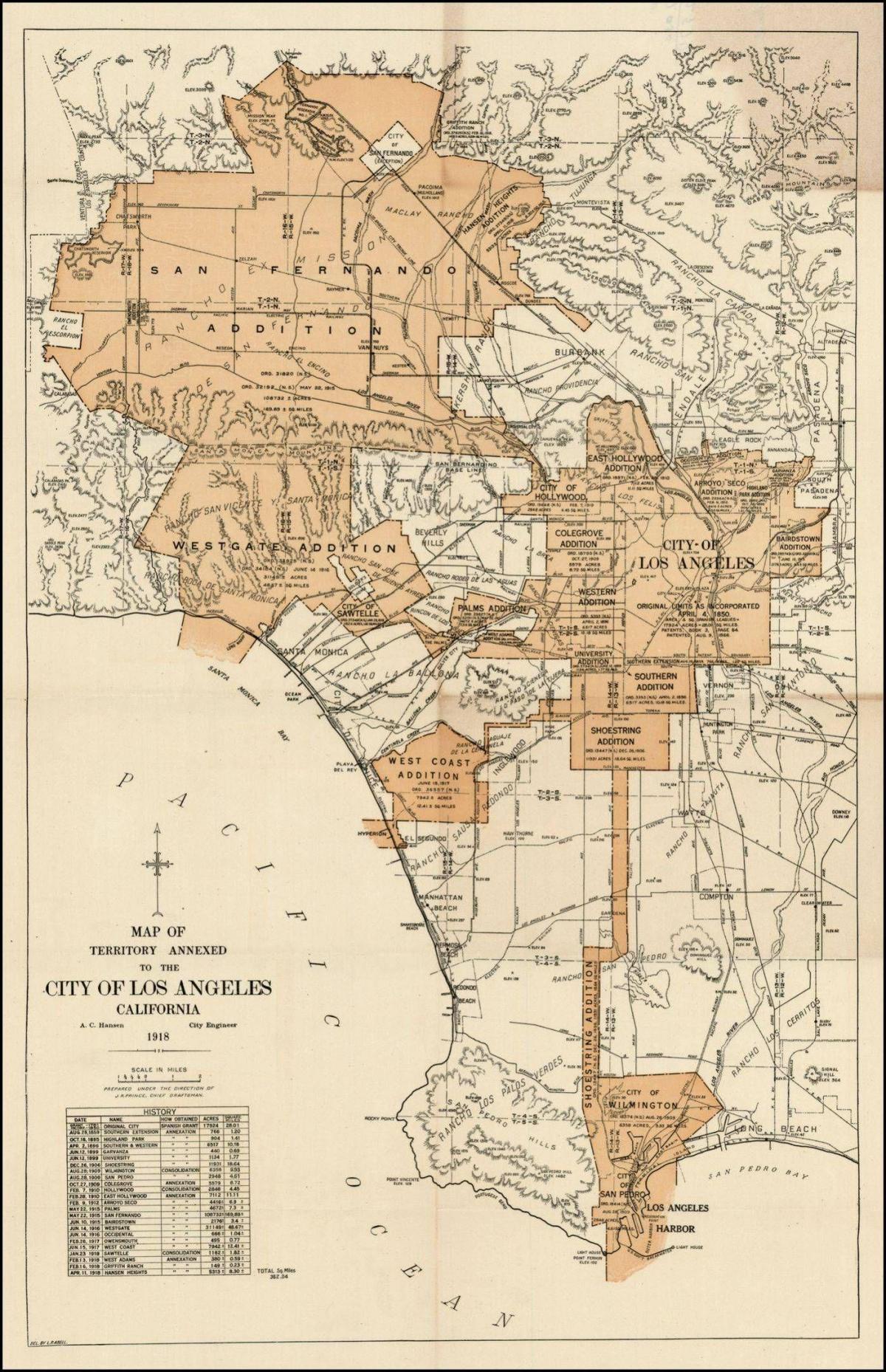 vintage LA mappa