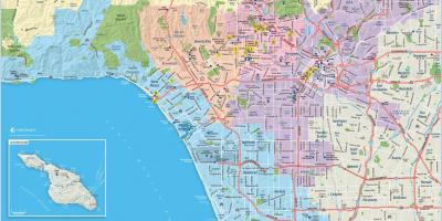 Mappa della grande mappa di Los Angeles