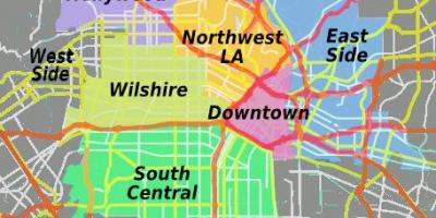 Mappa del centro di Los Angeles