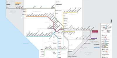 Los Angeles mappa del treno