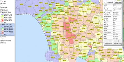 Los Angeles codice postale mappa