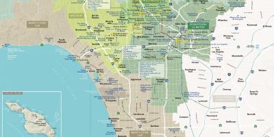 Los Angeles su una mappa
