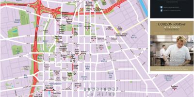 Mappa stradale di centro di Los Angeles