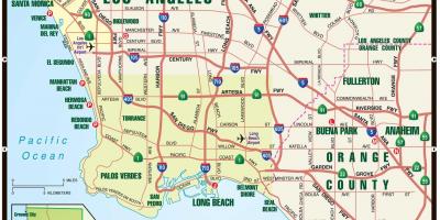 Mappa di Los Angeles strade a pedaggio