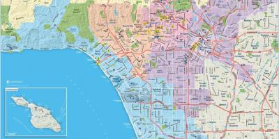 Mappa di beverly hills, a Los Angeles