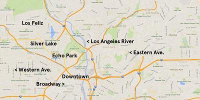 Mappa di echo park, Los Angeles