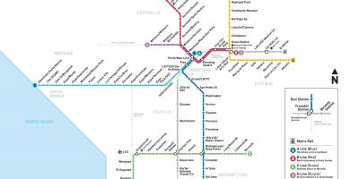 Mappa della metropolitana di Los Angeles