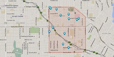 Mappa di thai città di Los Angeles